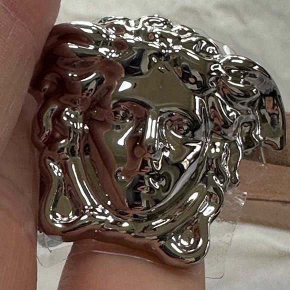 Versace Medusa Leather Belt in Silver NEW - Picture 3 of 10